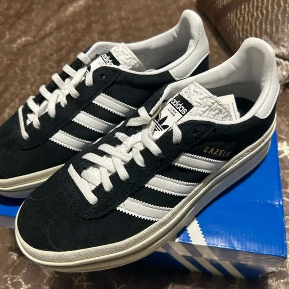 Brand new adidas gazelle Black and White Platform Sneakers 6.5 - Picture 8 of 12
